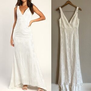 NWOT Made for Forever White Lace Mermaid Maxi Dress